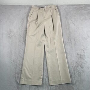 Brooks Brothers Advantage Wide Leg Chino Pants Women 6 Khaki Pleated Preppy
